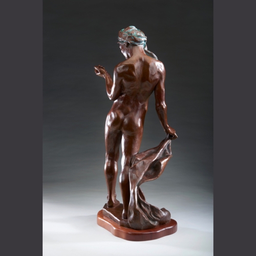 MB-S034B Lost Coin Bronze w/mahogany base $6374 at Hunter Wolff Gallery